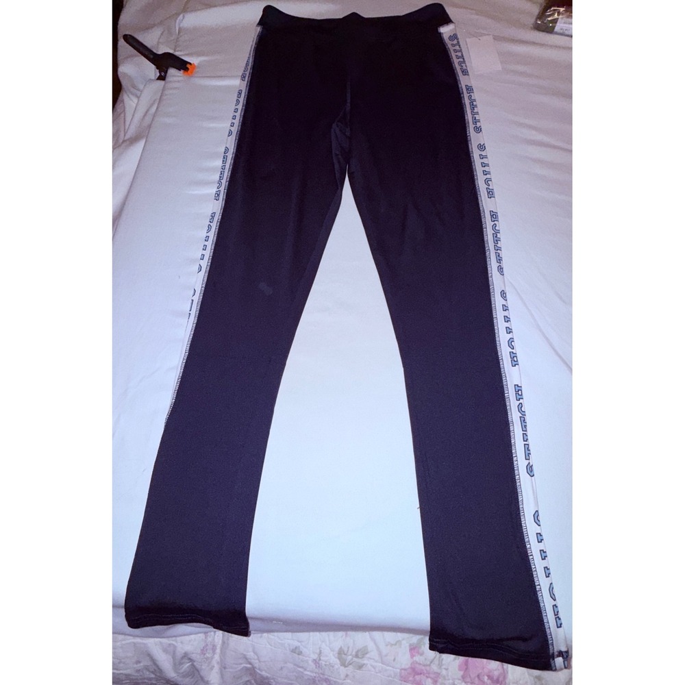 Disney Stitch Leggings Girls L 10/12 Navy Blue NWT‎ Side Stripe
